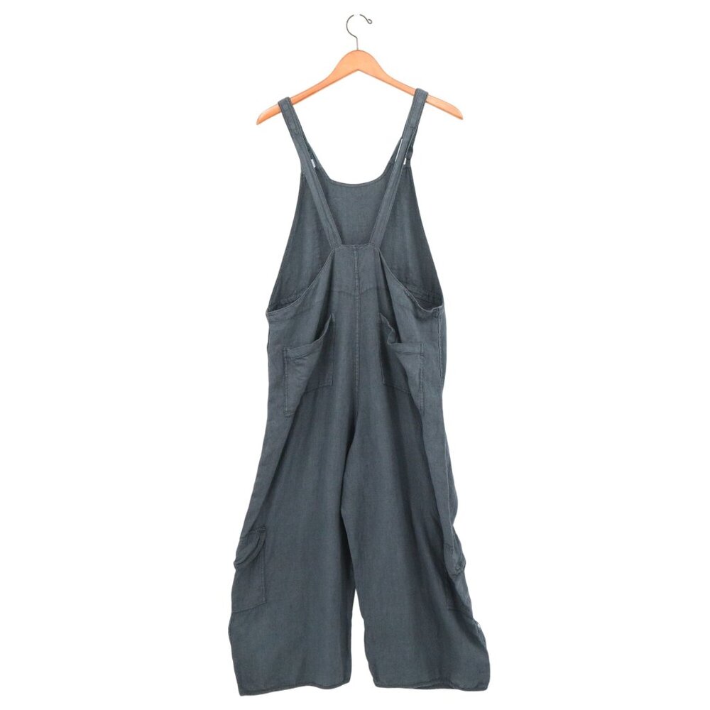 New Cynthia Ashby Linen Blue Wide Leg Overalls Small - Picture 5 of 9